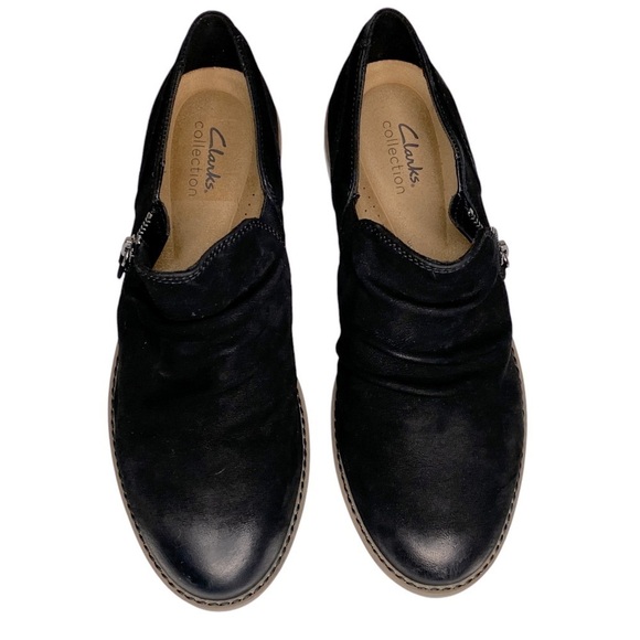 Clarks Collection Leather Side Zip Camzin Pace Black Women’s Sz 9 - Picture 3 of 8